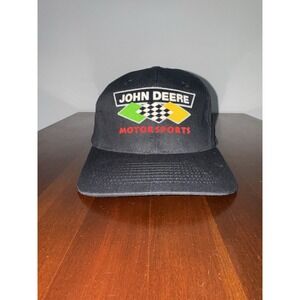 Vintage John Deere Motorsports Hat KC Snapback Cap Chad Little #23 Black